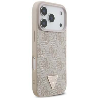 iPhone 17 Pro Guess 4G Strap Triangle Logo MagSafe dėklas – rožinis 3