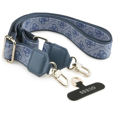 iPhone 17 Guess 4G Strass Logo & Big Strap Metal Buttons MagSafe dėklas – mėlynas 7