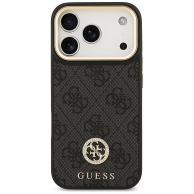 iPhone 17 Pro Guess 4G Strass Logo & Big Strap Metal Buttons MagSafe dėklas – juodas 2 iPhone 17 Pro Guess 4G Strass Logo & Big Strap Metal Buttons MagSafe dėklas – juodas 2