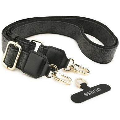 iPhone 17 Pro Guess 4G Strass Logo & Big Strap Metal Buttons MagSafe dėklas – juodas 7