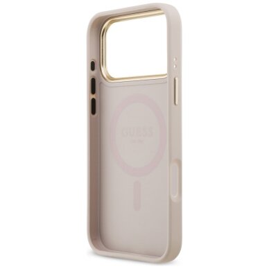 iPhone 17 Pro Max dėklas Guess 4G Strass Logo & Big Strap Metal Buttons MagSafe – rožinis 6 iPhone 17 Pro Max dėklas Guess 4G Strass Logo & Big Strap Metal Buttons MagSafe – rožinis 6