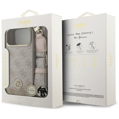 iPhone 17 Pro Max dėklas Guess 4G Strass Logo & Big Strap Metal Buttons MagSafe – rožinis 8 iPhone 17 Pro Max dėklas Guess 4G Strass Logo & Big Strap Metal Buttons MagSafe – rožinis 8