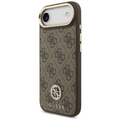 iPhone Air Guess 4G Strass Logo & Big Strap Metal Buttons MagSafe dėklas – rudas 1