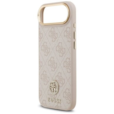 iPhone Air Guess 4G Strass Logo & Big Strap dėklas su metalinėmis sagomis ir MagSafe – rožinis 5