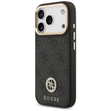 iPhone 17 Pro dėklas Guess 4G Strass Logo su MagSafe – juodas 1
