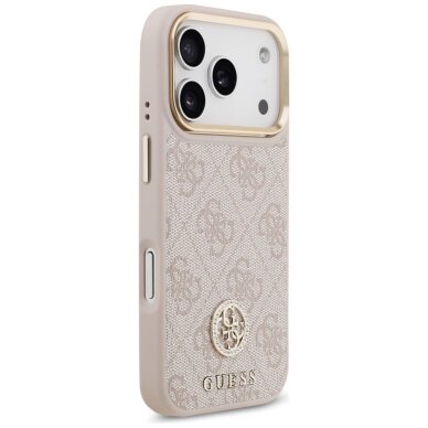 iPhone 17 Pro dėklas Guess 4G Strass Logo, MagSafe – rožinis 3
