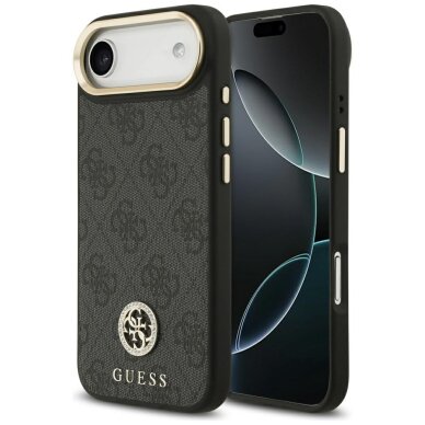iPhone Air Guess 4G Strass Logo MagSafe dėklas – juodas