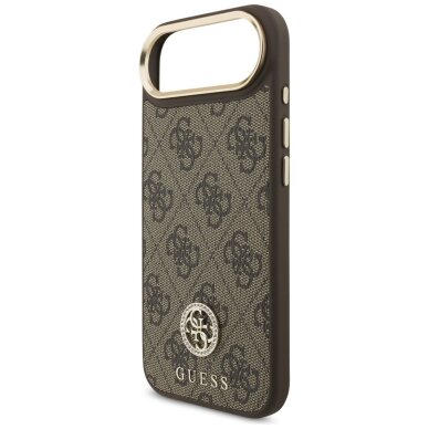 iPhone Air Guess 4G Strass Logo dėklas su MagSafe – rudas 5
