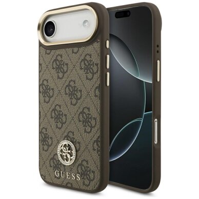 iPhone Air Guess 4G Strass Logo dėklas su MagSafe – rudas