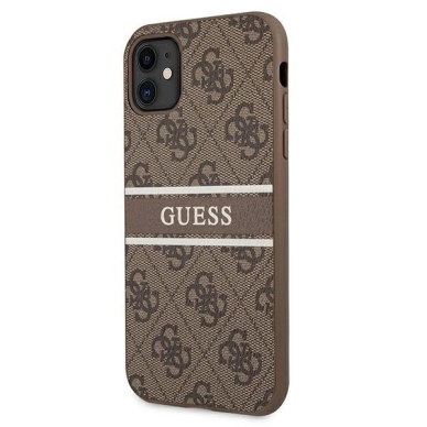 Guess 4G Stripe Dėklas skirtas iPhone 11 / Xr 6.1" - Rudas 1 Guess 4G Stripe Dėklas skirtas iPhone 11 / Xr 6.1" - Rudas 1