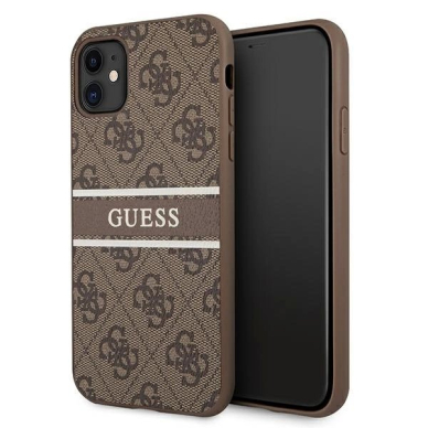 Guess 4G Stripe Dėklas skirtas iPhone 11 / Xr 6.1" - Rudas Guess 4G Stripe Dėklas skirtas iPhone 11 / Xr 6.1" - Rudas