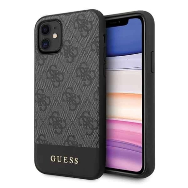 Guess 4G Stripe Collection Dėklas skirtas iPhone 11 6.1" / Xr - Pilkas
