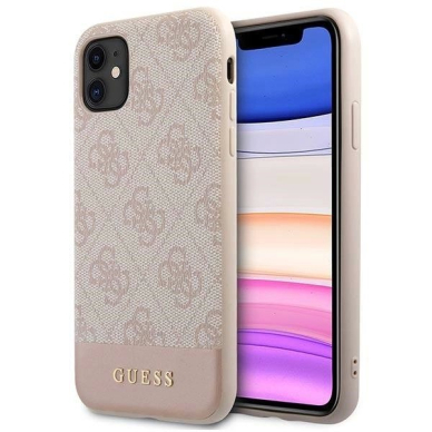 Guess 4G Stripe Collection Dėklas skirtas iPhone 11 / Xr 6.1&quot; - Rožinis