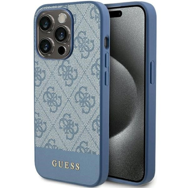 Originalus Guess dėklas 4G Stripe CollectioniPhone 15 Pro - Mėlynas Originalus Guess dėklas 4G Stripe CollectioniPhone 15 Pro - Mėlynas