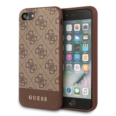 Guess 4G Stripe Collection Dėklas skirtas iPhone 7 / 8 / SE 2020 / SE 2022 - Rudas