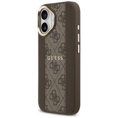 iPhone 17 Guess 4G Stripe MagSafe dėklas – rudas 1