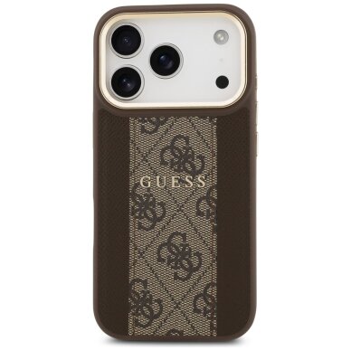 iPhone 17 Pro Guess 4G Stripe dėklas su MagSafe – rudas 2
