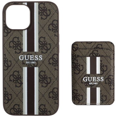 Guess 4G Stripes Dėklas with Magsafe Piniginės tipo skirtas iPhone 15 Rudas 3 Guess 4G Stripes Dėklas with Magsafe Piniginės tipo skirtas iPhone 15 Rudas 3