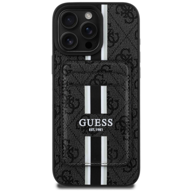 Guess 4G Stripes Dėklas with Magsafe Piniginės tipo skirtas iPhone 16 Pro Max Juodas 1