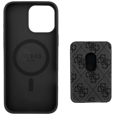 Guess 4G Stripes Dėklas with Magsafe Piniginės tipo skirtas iPhone 16 Pro Max Juodas 3