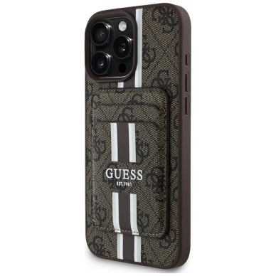 Guess 4G Stripes Dėklas with Magsafe Piniginės tipo skirtas iPhone 16 Pro Max Rudas Guess 4G Stripes Dėklas with Magsafe Piniginės tipo skirtas iPhone 16 Pro Max Rudas