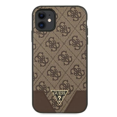 Guess 4G Triangle Collection Dėklas skirtas iPhone 11 6.1" / Xr 6.1" - Rudas 4