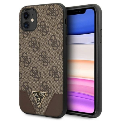 Guess 4G Triangle Collection Dėklas skirtas iPhone 11 6.1" / Xr 6.1" - Rudas