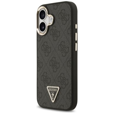 iPhone 17 dėklas Guess 4G Triangle Logo, MagSafe – juodas/auksinis 1