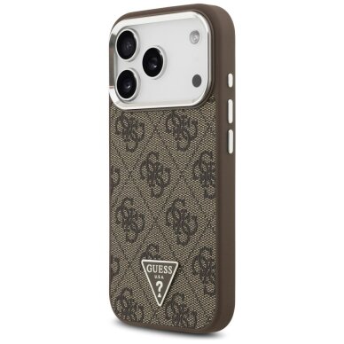 iPhone 17 Pro Guess 4G Triangle Logo MagSafe dėklas – rudas 1
