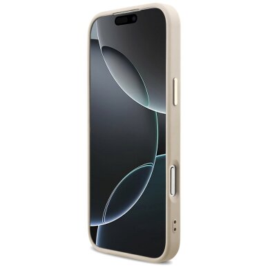 iPhone 17 Pro Max dėklas Guess 4G Triangle Logo, MagSafe – rožinis auksas 4