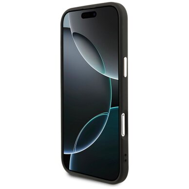 iPhone Air Guess 4G Triangle Logo MagSafe dėklas – juodas ir auksinis 4