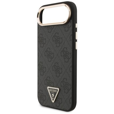 iPhone Air Guess 4G Triangle Logo MagSafe dėklas – juodas ir auksinis 5