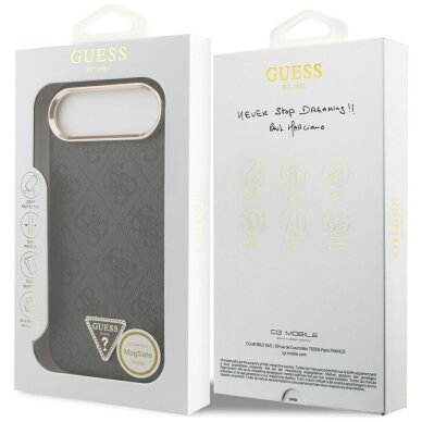 iPhone Air Guess 4G Triangle Logo MagSafe dėklas – juodas ir auksinis 7