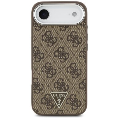 iPhone Air dėklas Guess 4G Triangle Logo, MagSafe – rudas 2