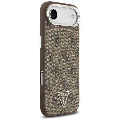 iPhone Air dėklas Guess 4G Triangle Logo, MagSafe – rudas 3