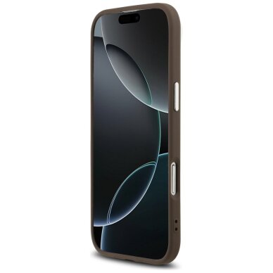 iPhone Air dėklas Guess 4G Triangle Logo, MagSafe – rudas 4