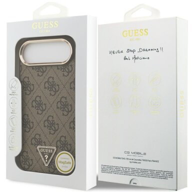 iPhone Air Guess 4G Triangle Logo MagSafe dėklas – rudas / auksinis 7