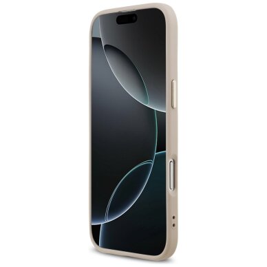 iPhone Air dėklas Guess 4G Triangle Logo, MagSafe – rožinis auksas 4