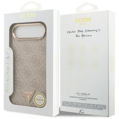 iPhone Air dėklas Guess 4G Triangle Logo, MagSafe – rožinis auksas 7
