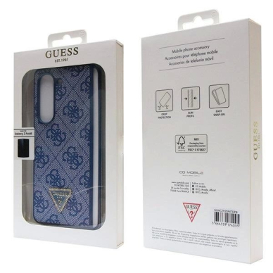 Guess 4G Triangle Strass Dėklas skirtas Samsung Galaxy Z Fold 5 - Mėlynas 6