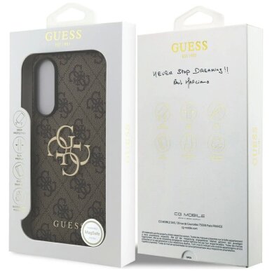 Samsung Galaxy S25 Edge dėklas Guess Big 4G Logo Classic Logo – rudas 7