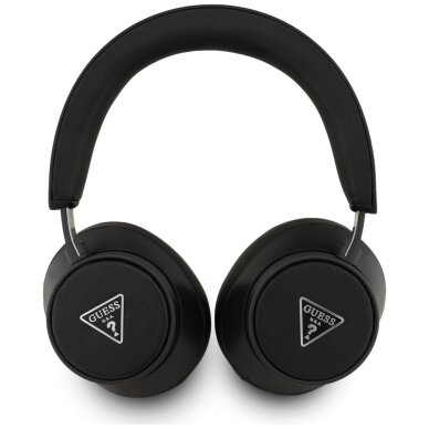 Belaidės ausinės Guess ENC Saffiano Triangle Logo On-Ear – juodos 1