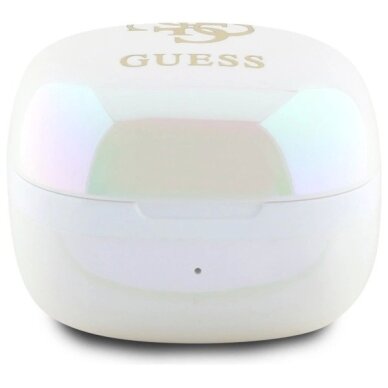 Belaidės ausinės Guess GUTWSJ144ESH TWS + įkrovimo stotelė – baltos, Iridescent 4G Printed Logo 3 Belaidės ausinės Guess GUTWSJ144ESH TWS + įkrovimo stotelė – baltos, Iridescent 4G Printed Logo 3