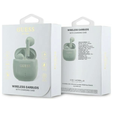 Guess GUTWSJ14ESGN TWS Bluetooth ausinės + įkrovimo stotelė – žalios/žalios su klasikiniais logotipais 3 Guess GUTWSJ14ESGN TWS Bluetooth ausinės + įkrovimo stotelė – žalios/žalios su klasikiniais logotipais 3