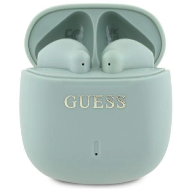 Guess GUTWSJ14ESGN TWS Bluetooth ausinės + įkrovimo stotelė – žalios/žalios su klasikiniais logotipais