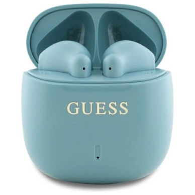 Guess GUTWSJ14ESGQ TWS Bluetooth ausinės + įkrovimo stotelė – turkio spalvos su klasikiniais logotipais