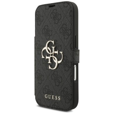 iPhone 17 Pro Guess Book 4G Metal Logo dėklas – juodas 1 iPhone 17 Pro Guess Book 4G Metal Logo dėklas – juodas 1