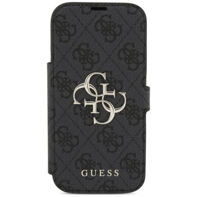 iPhone 17 Pro Guess Book 4G Metal Logo dėklas – juodas 2 iPhone 17 Pro Guess Book 4G Metal Logo dėklas – juodas 2