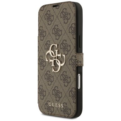 iPhone 17 Pro Max dėklas Guess Book 4G Metal Logo – rudas 1