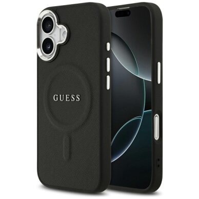 iPhone 17 Guess Classic Logo MagSafe dėklas – juodas